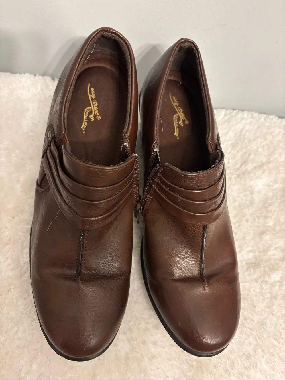 Women’s Brown Leather Slip-On Dress Shoes Casual Sz.9.5